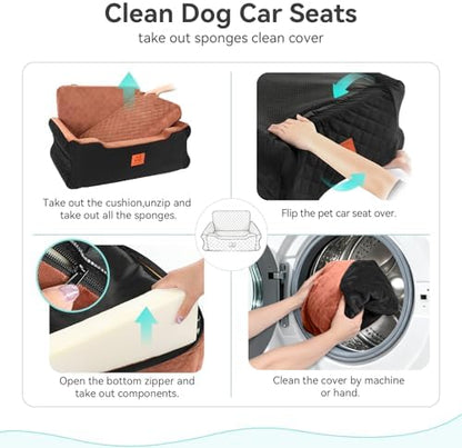 Dog Car Seat for Large/Medium Dogs Up to 55 Lbs, Soft Fabric Car Dog Bed - Image 6