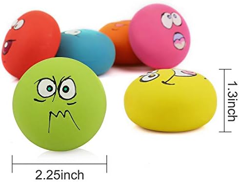 Smile Face Dog Squeaky Toys Soft Latex Squeak Balls for Puppy Small Pet Dogs 6 Pcs/Set - Image 5