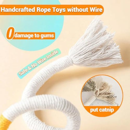 Kingtree Cat Rope Toys, 2PCS Cat Toy Chew Ropes for Cats Teeth Cleaning - Image 3