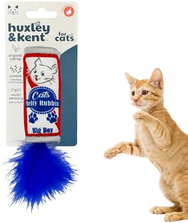 Huxley & Kent Plush Crinkle Catnip Cat Toy, Cats Belly Rubbin by HuxleyKent