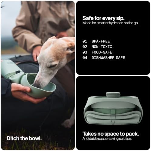 SÄKER Portable Dog Water Bottle, Collapsible Water Bottle for Dogs Perfect for Walking, Hiking and Outdoors | Works as a Portable Water Bowl | Designed in Montreal - 350ml - Image 5