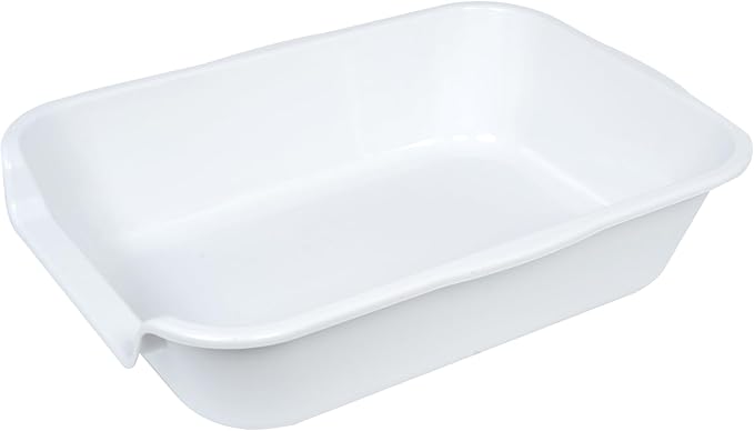 2 Pack of Extra Large Cat Litter Box (ABS Material), Low Entry Senior Litter Pen for Geriatric Kitty Big Cats, Jumbo Pet Safe Litter Boxes Tray for Indoor Pets Potty (White, 20"L x 15.5"W)