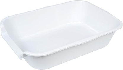 2 Pack of Extra Large Cat Litter Box (ABS Material), Low Entry Senior Litter Pen for Geriatric Kitty Big Cats, Jumbo Pet Safe Litter Boxes Tray for Indoor Pets Potty (White, 20"L x 15.5"W)