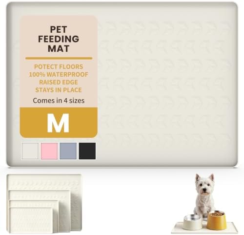 Waterproof Silicone Pet Feeding Mat, Dog Cat Food Water Bowl, Raised Edge by CHARMROSE