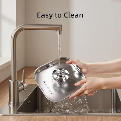 SARPAWS Cat Water Fountain Stainless Steel：74oz/2.2L Water Fountains for Cats Indoor, Cat Fountains for Drinking, Ultra-Quiet, Water Level Window, Pet Water Fountain - 2 Filters + 2 Sponges - Image 5