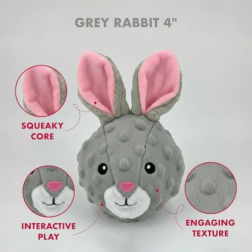 Pet Lou Rabbit EZ Squeaky Ball, Set of 2, 4-inch Width - Image 3