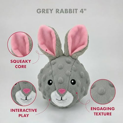 Pet Lou Rabbit EZ Squeaky Ball, Set of 2, 4-inch Width - Image 3