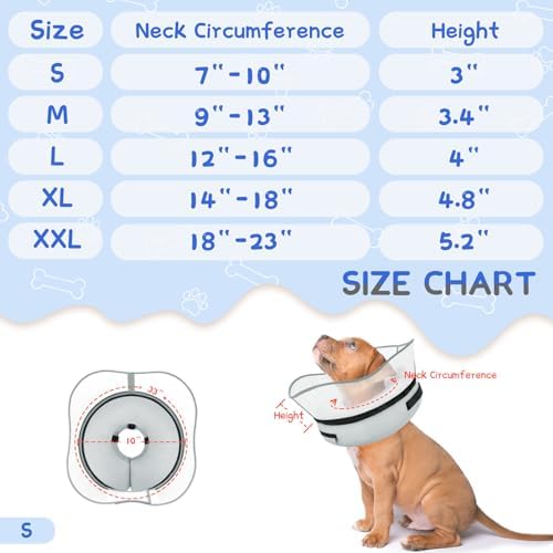 Supet Raised Inflatable Dog Cone Collar to Stop Licking, Soft Dog Cone Alternative After Surgery, Pet Neck Donut Collar for Small Medium Large Dogs - Image 6