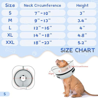 Supet Raised Inflatable Dog Cone Collar to Stop Licking, Soft Dog Cone Alternative After Surgery, Pet Neck Donut Collar for Small Medium Large Dogs - Image 6