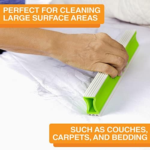 FurDozer Pet Hair Remover & Auto Detailing Tools - Cat & Dog Hair Remover for Carpets, Car Interiors, Couches, Bedding, & Pet Furniture (Green, X3 MEGA - 10" Long) - Image 4