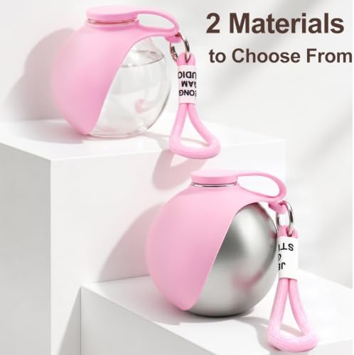 Spherical Portable Dog Water Bottle - Leak-Proof Travel Water Bowl for Pets, BPA-Free Plastic & Food-Grade Stainless Steel, Lightweight for Walking, Hiking, Outdoor (Transparent - Plastic) - Image 7