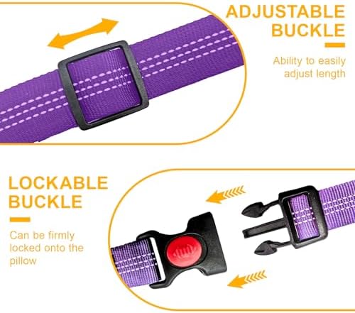 2-Pack Dog Car Seat Belt, 3-in-1 Headrest-Mounted Dog Seatbelt for Car, Adjustable Nylon Pet Safety Leash with Elastic Buffer & Reflective Stitching, Durable Car Harness for Dogs Fits Most Vehicles - Image 6