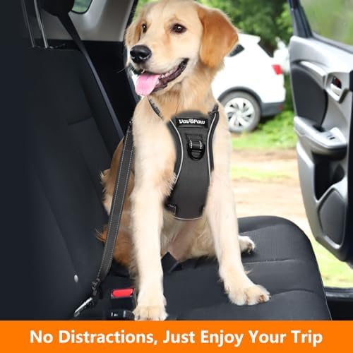 VavoPaw Dog Seat Belt Vest Harness for Car, 2 in 1 Seatbelt Buckle - Image 7