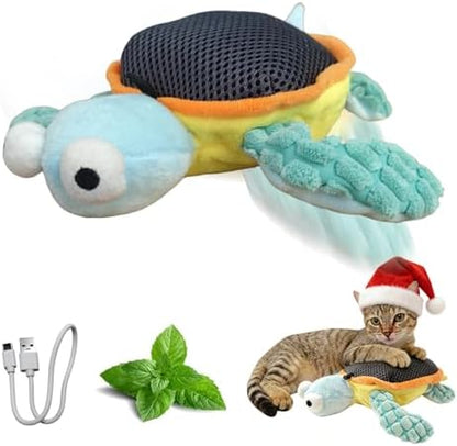 Puffluv Flapping Cat Toy,Can NOT Fly Interactive Auto Beating Arms & Chirping 3 Modes, USB Charging with Catnip,Rechargeable Mimic Sea Turtle for Indoor Kitten No Boredom-Type C by Unknown
