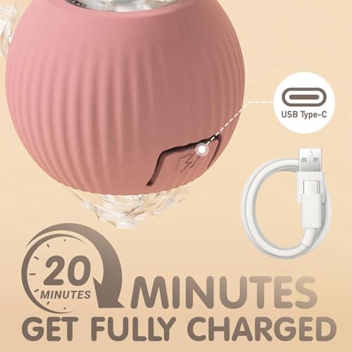 Durable Interactive Cat Toys for Indoor Cats, Smart Automatic Cat Chase Ball Toy, Upgraded Speedy Tail Kitten Toy for Bored Indoor Adult Pets (Pink, 01) - Image 3