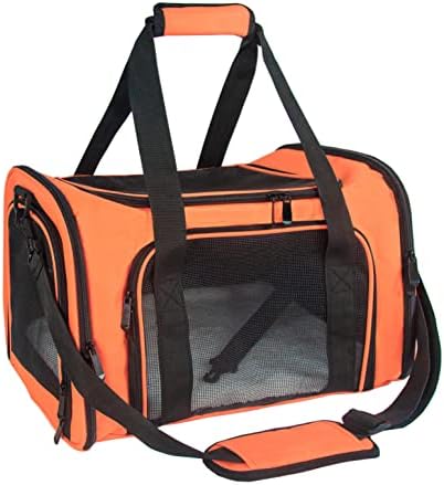 Soft Sided Carrier for Small Medium Cats Dogs,TSA Airline Approved Collapsible Travel Pet Carrier (Medium, Orange) by NextFri