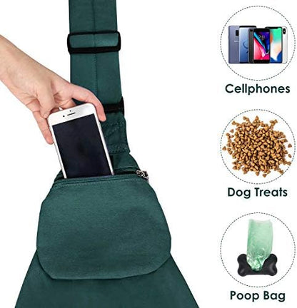 SlowTon Dog Carrier Sling - Thick Padded Shoulder Strap Adjustable, Green M - Image 4