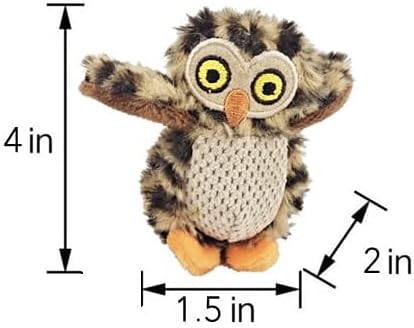 Glow Pups 3 Pack Owl Dog Toys, Toy for Small Dogs, Plush Dog Toys with Squeaker, Multipack Puppy Toys, Toy for Small Dogs (3 Pack: Replacement Animals, Owl)