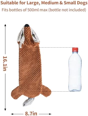 Dog Toys, Squeaky Plush No Stuffing Crinkle Dog Toy for Small Medium Large Dogs, [5 Pack] Interactive Puppy Teething Water Bottle Dog Chew Toy - Image 5