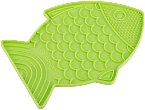 LickiMat Felix, Fish-Shaped Cat Slow Feeders Lick Mat, Boredom Anxiety Reducer; Perfect for Food, Treats, Yogurt, or Peanut Butter. Fun Alternative to a Slow Feed Cat Bowl or Dish, Green - Image 3