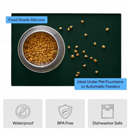 GORILLA GRIP Dog Food Mat, 100% Waterproof Silicone, 32x24 Hunter Green - Image 5