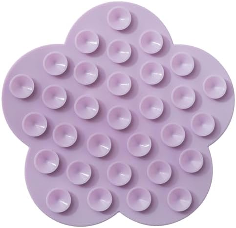 Cats & Dogs Lick Pad Flower Shape Silicone Licking Mat with Suctions Cup Slow Feeders, Purple - Image 7