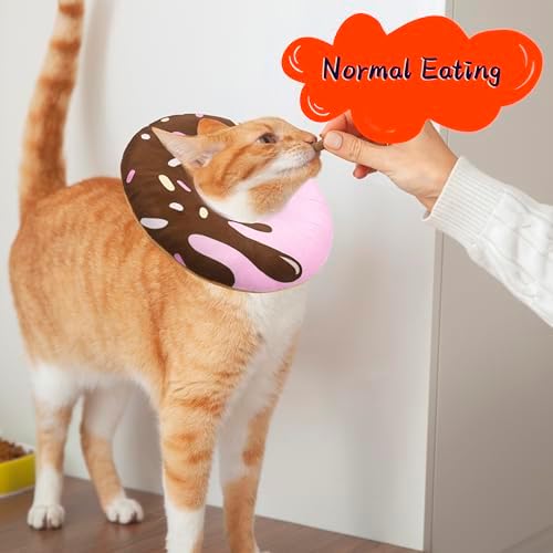 Seyezo Cat Cone Collar Soft, Adjustable Cat Recovery Cone, Chocolate, Large - Image 4