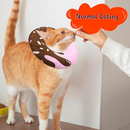 Seyezo Cat Cone Collar Soft, Adjustable Recovery Collar, Chocolate, Small - Image 4