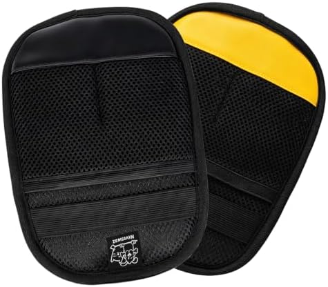 Pet Hair Removal Gloves, Black and Yellow Colors, Static Hair Remover Reusable for Clothing, Sofa, Car Seat, Set of 2 by Unknown