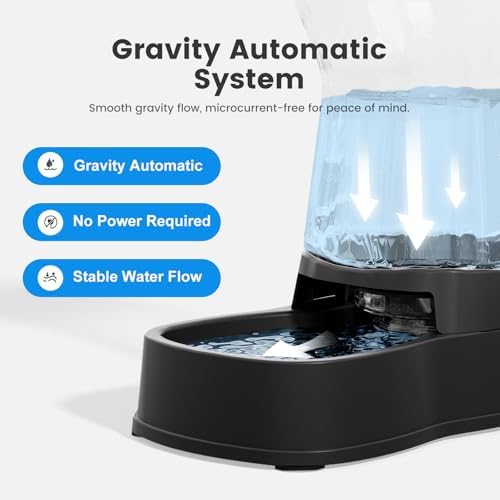 Gardner Pet 1.0Gal Gravity Automatic Dog Water Bowl Dispenser 100% BPA Free(Black) - Image 2
