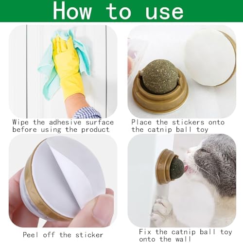 16 Pcs Adhesive Pads for Catnip Balls – Strong Double-Sided Replacement Pad Compatible with Most Wall-Mounted Catnip Balls – Double-Sided Adhesive Pads for Drawer, Door, Fridge, Toilet - Image 4