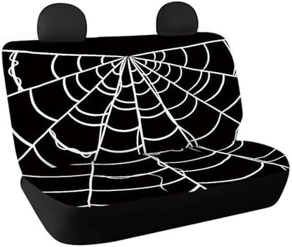Spider Web Car Rear Seat Covers,Auto Back Seat Protector Decoration Non-Slip Mat Flat Cloth Vehicles Rear Bench Cover for Women Men by FUIALDOLG