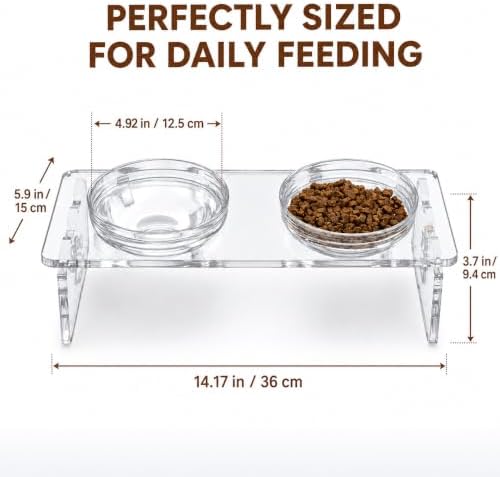 Acrylic Dog Bowl Stand, 3.7in Elevated Cat Bowls, 4 Bowls - Image 6