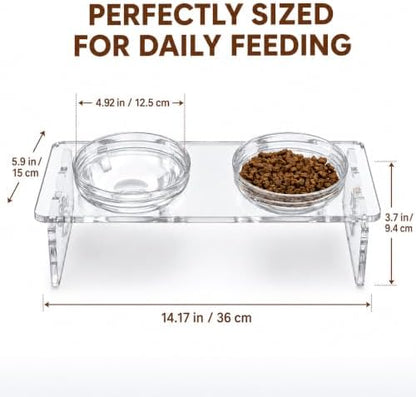Acrylic Dog Bowl Stand, 3.7in Elevated Cat Bowls, 4 Bowls - Image 6