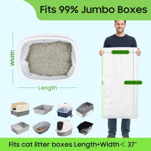 20 Pack Large Cat Litter Box Liners 37"x16", Heavy‑Duty Litter Bags - Image 2