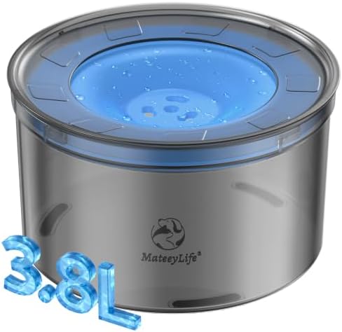 MateeyLife 1 Gallon Dog Water Bowl No Spill 3.8L Large Capacity Slow Feeder by MateeyLife