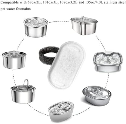 TuTuYa 20Pcs Cat Water Fountain Filter, for 108oz/3.2L&67oz/2L Pet Fountain - Image 5