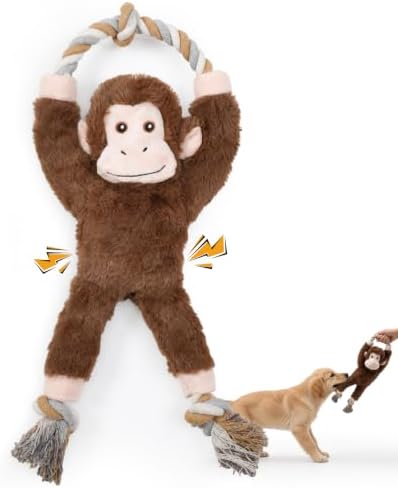 Interactive Tug of War Plush with Squeaker Durable Dog Rope Chew Toys by Erhalithegro