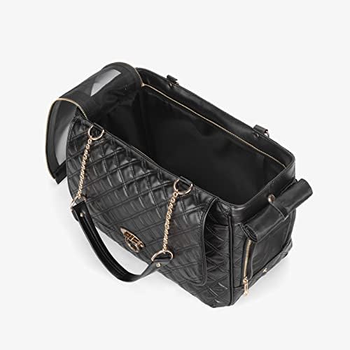 Fashion Pet Carrier Dogs Cat Small Animals Purse Bag, Leather Pet Carriers Dog Puppy Kitten Tote Travel Handbag TSA Airline-Approved - Image 6