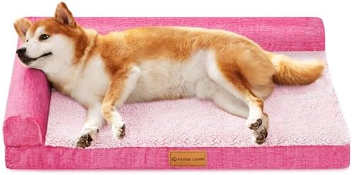 Patas Lague Orthopedic Large Dog Bed Washable Pet Sofa Bed 36''X24'' Pink by PatasLague
