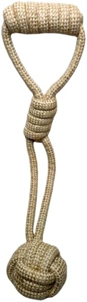 TugBud Dog Toy – 18" Organic Hemp Rope Toy for Fetch and Tug Play