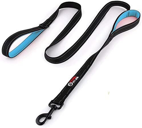 Primal Pet Gear Dog Leash 6ft Long,Traffic Padded Two Handle,Heavy Duty,Reflective Double Handles Lead for Control Safety Training,Leashes for Large Dogs or Medium Dogs,Dual Handles Leads(Black) by PrimalPetGear