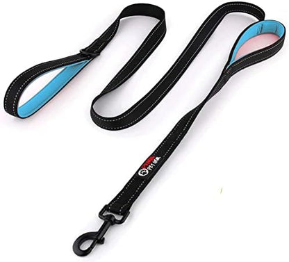 Primal Pet Gear Dog Leash 6ft Long,Traffic Padded Two Handle,Heavy Duty,Reflective Double Handles Lead for Control Safety Training,Leashes for Large Dogs or Medium Dogs,Dual Handles Leads(Black) by PrimalPetGear