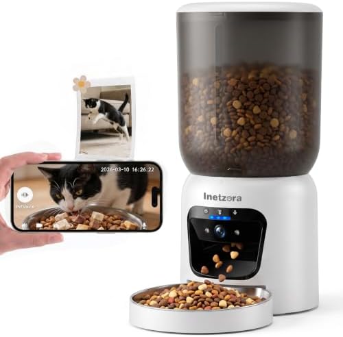 Automatic Cat Feeder with 2K Camera: 5G WiFi Auto Dog Feeder - 6L by Unknown