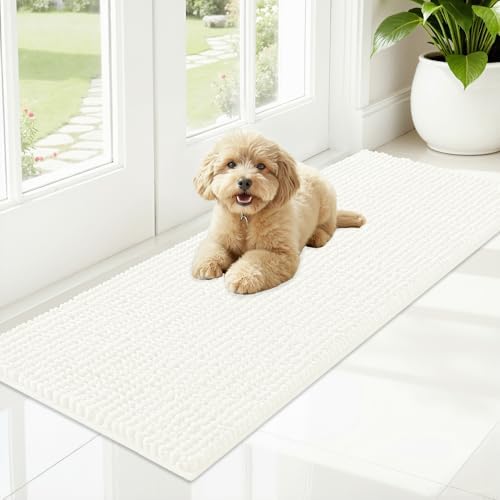 OLANLY Dog Door Mat for Muddy Paws 47x17, Extra Absorbent Chenille Mud Mat by OLANLY