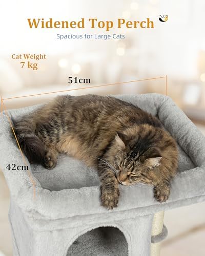 Aechonow Cat Tree for Large Cat,2 Cozy Cat Condo House for Large & Fat Cats - Image 3