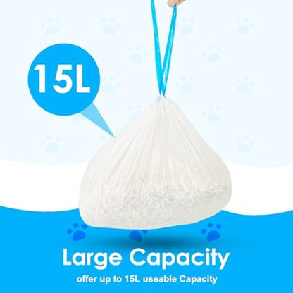 Cat Litter Bags 120 Count,26.37"x15.74" Drawstring Close Litter Box Liners for Automatic Litter Box,Thick Cat Poop Bags,Easy to Clean,Heavy Duty Robot Bag for Self-Cleaning Box - Image 2
