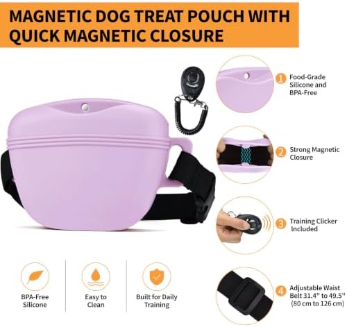 Silicone Dog Treat Pouch with Training Clicker - Image 4