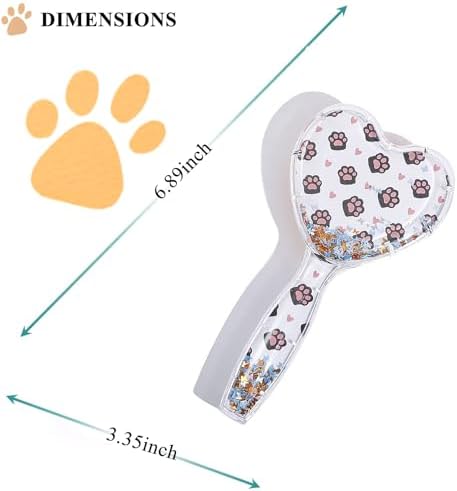 Small Soft Dog Grooming Brush, Pet Massage Hair Brush (Cute Paws) - Image 2