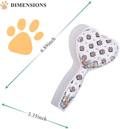 Small Soft Dog Grooming Brush, Pet Massage Hair Brush (Cute Paws) - Image 2